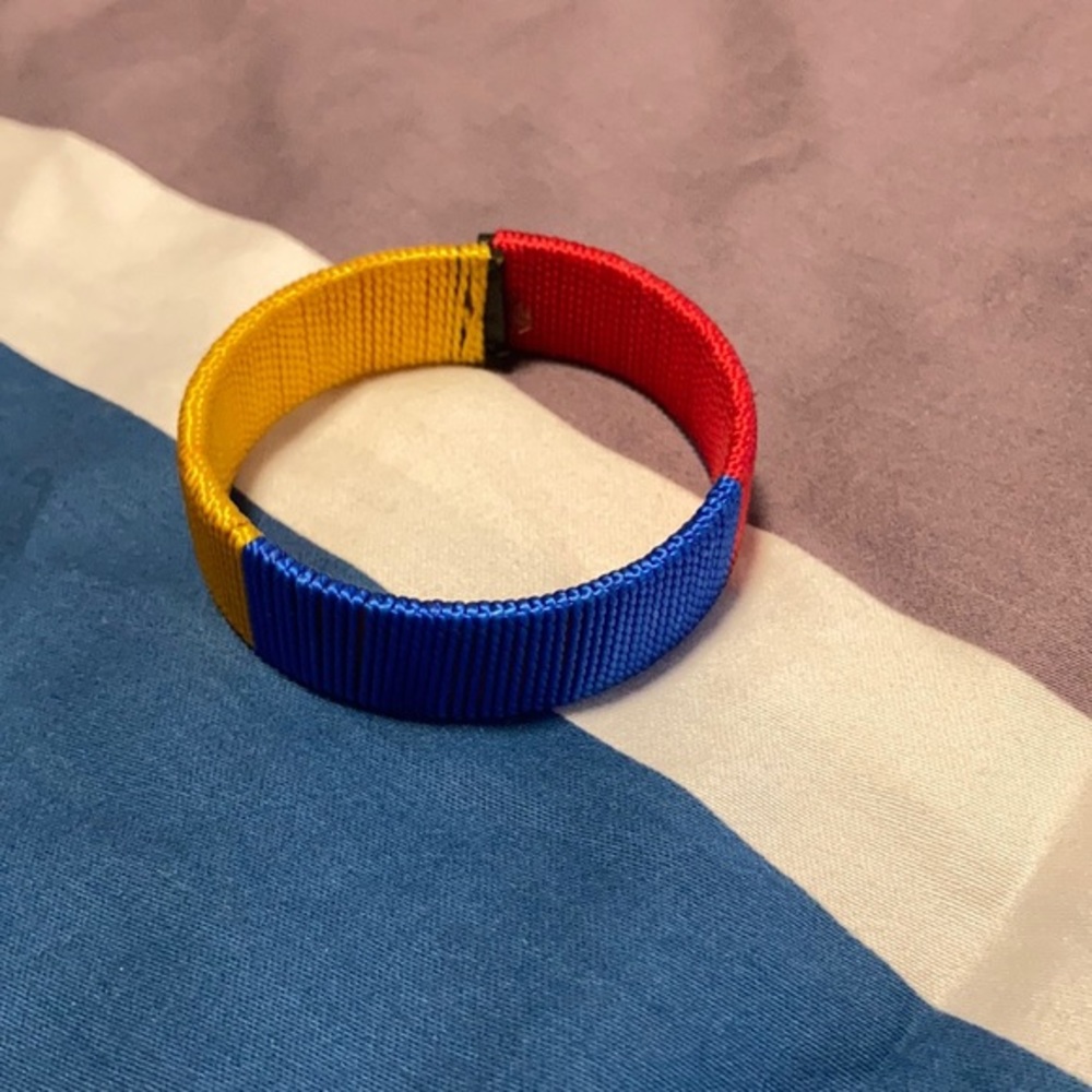 4/$20 urban outfitters cloth colombia bracelet red yellow blue